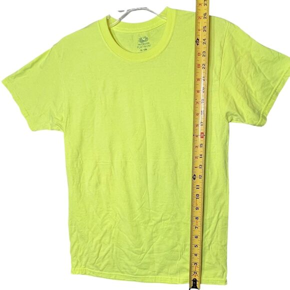 Fruit of the Loom Shirt Women's Small Neon Yellow Platinum Crew Short Sleeve Tee - Picture 7 of 9